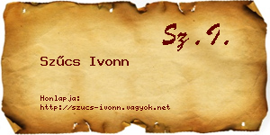 Szűcs Ivonn névjegykártya